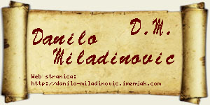 Danilo Miladinović vizit kartica